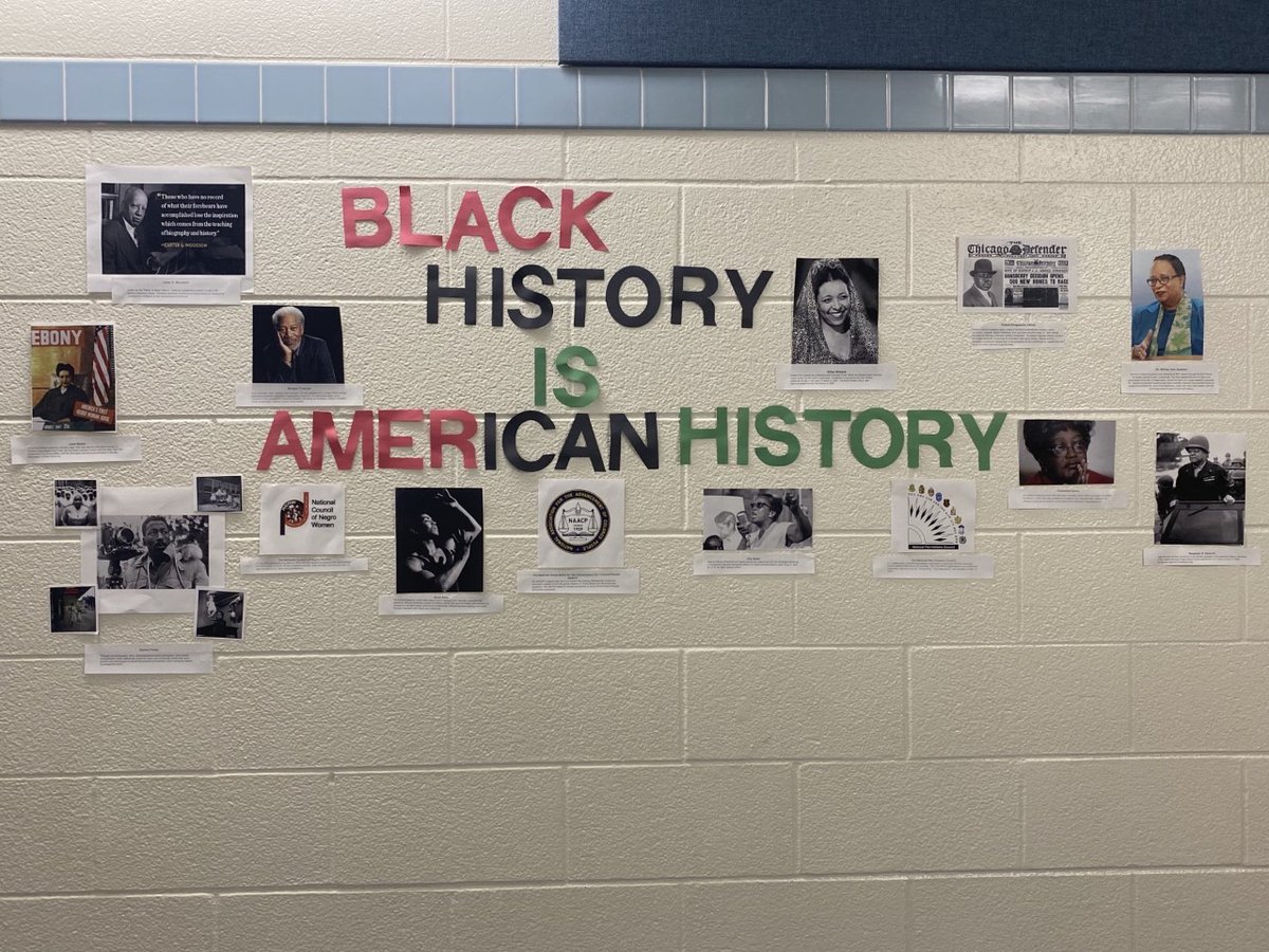 In honor of Black History Month, Palm Terrace Extended Day is showing off their history wall #BlackHistoryMonth #historywall #americanhistory #Palmterrace #elementaryschool #EDEP #VolusiaCounty