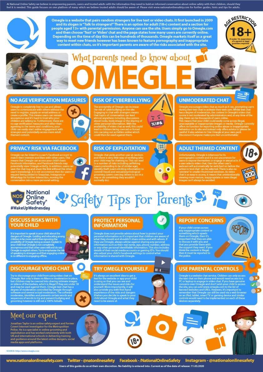 MissPowellSW's tweet photo. Lots of our young people are talking about using this concerning social media platform- Omegle, whose tagline is “talk to strangers!” It features explicit content and 18+ sections. Parents, here’s what you need to know. https://t.co/U5JB1gMmyt
