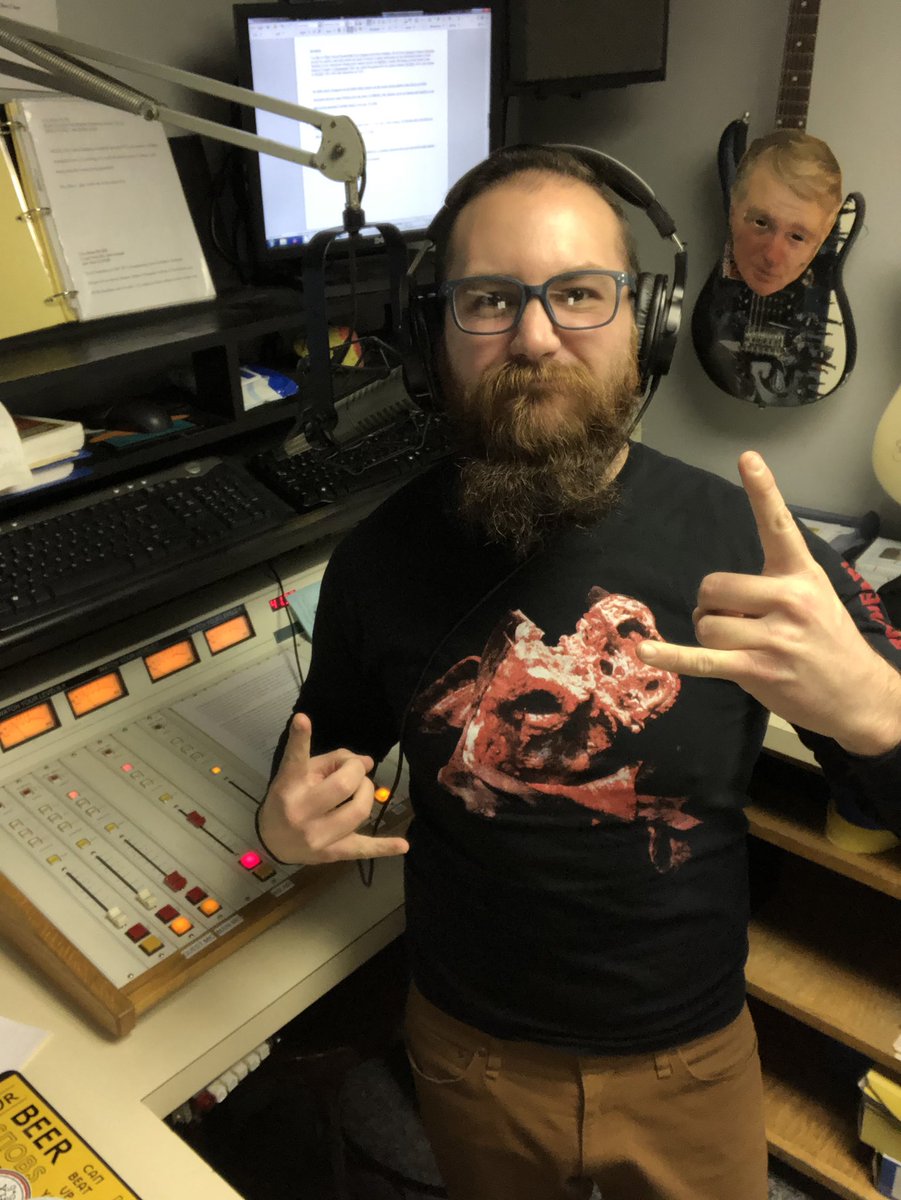 Buehler1055's tweet photo. Morning shows and death metal shirts! #cattledecapitation #humanjerky https://t.co/CnI1s7fq0z
