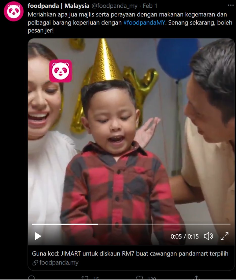 1. Foodpanda Ads. Si ayah yang sibuk (H) tak sempat belikan kek untuk anaknya (P) dan risau dia kecewa (ST). Lalu dia guna Foodpanda (HE) dan order kek kegemaran anaknya secepat mungkin (P). Si ayah berasa gembira dpt meriangkan hari yang penting untuk anaknya. (SU) (8/12)