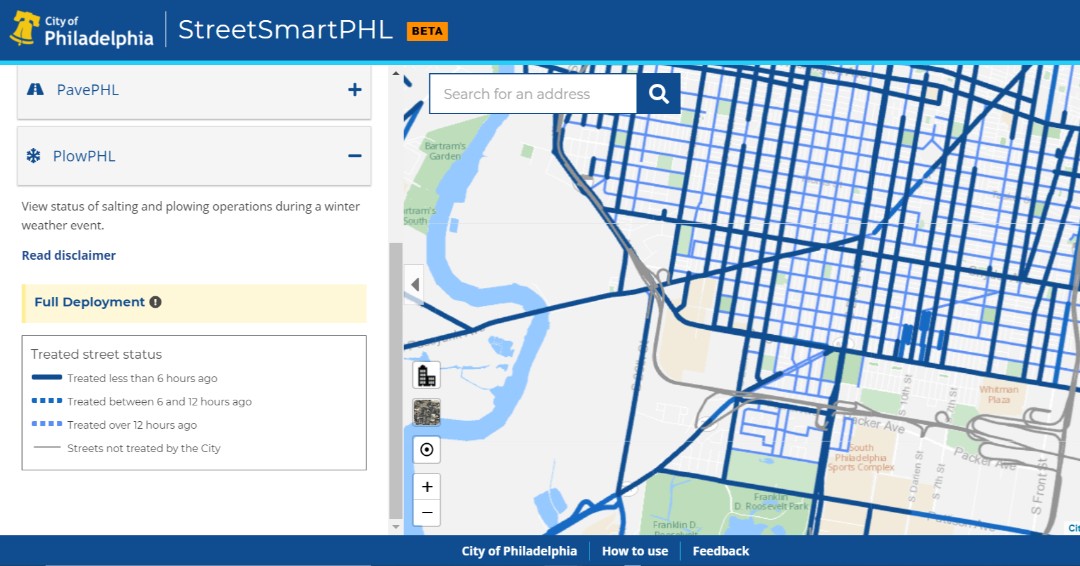 📣👏🚚 ❄️ATTENTION: PlowPHL launches TODAY! Be the first to view and track salt and plow trucks in your neighborhood in near real-time. Visit StreetSmartPhl.phila.gov and click on the PlowPHL tab.
