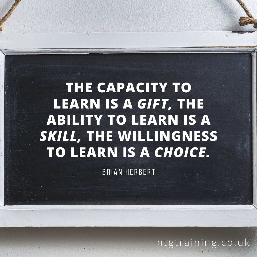 NTGTraining's tweet photo. The capacity for learning is one of our greatest gifts. It's never too late to start learning again!
If the pandemic has left you feeling like you should develop some new skills, speak to your employer today, you can start an apprenticeship whilst in work - even a master's degree https://t.co/kPc4sjhGDa