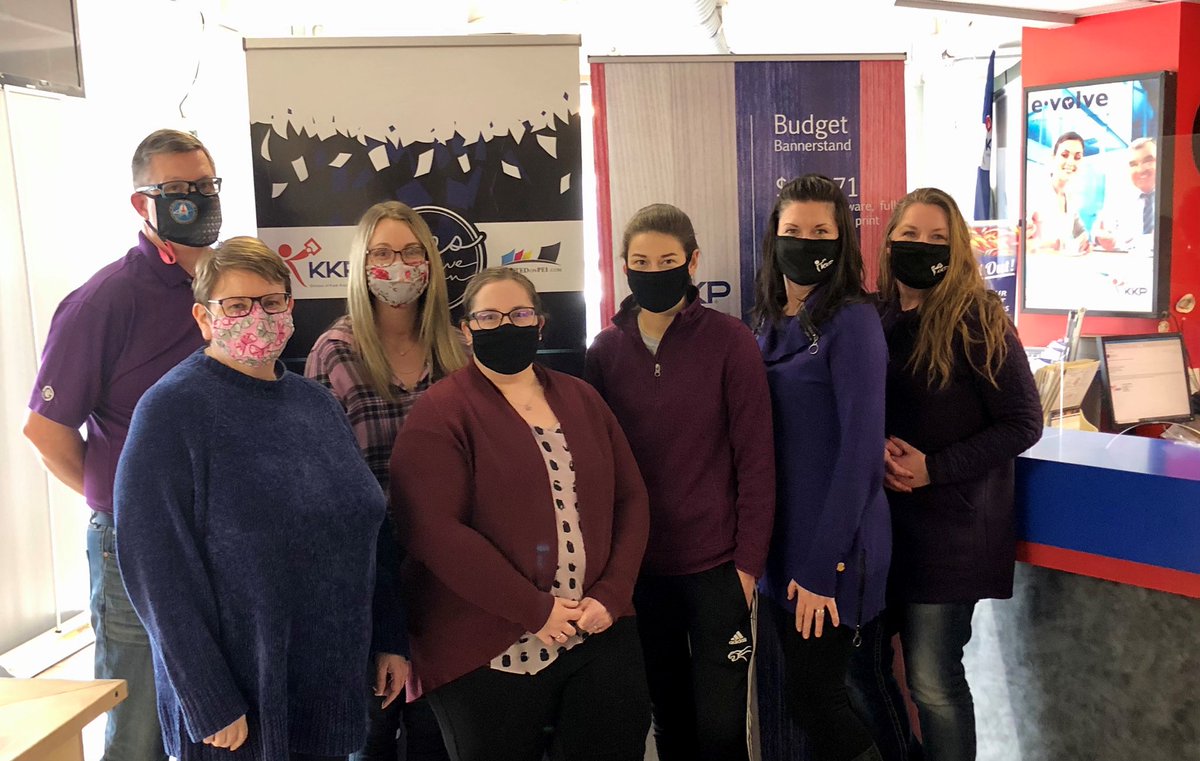 Some of our awesome KKP team dressed in purple in support of #FamilyViolencePreventionWeek 💜 Let’s work together to end family violence on PEI.