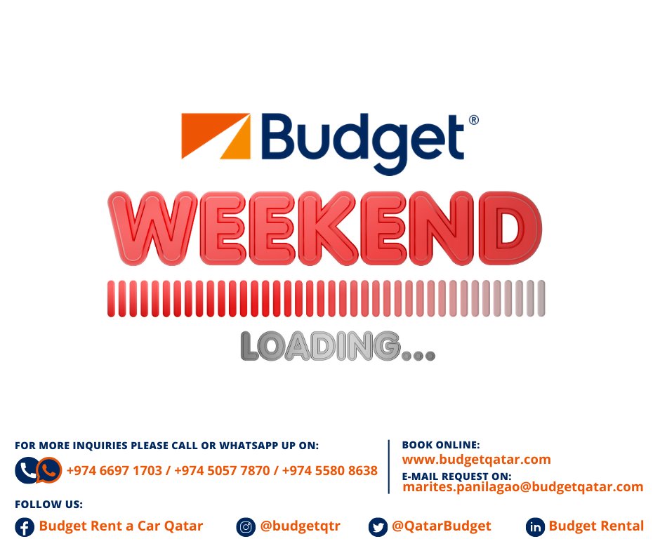 QatarBudget's tweet image. To our customers and followers and future partners, have a happy and safe worry-free weekend.🥰

#HappyWeekend 
#worryfreeweekend
#carrental
