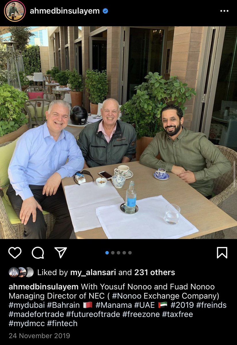 ahmedbinsulayem's tweet photo. #throwback With Yousuf Nonoo and Fuad Nonoo Managing Director of NEC ( #Nonoo Exchange Company) #mydubai #Bahrain 🇧🇭 #Manama #UAE 🇦🇪 #2019 #freinds #madefortrade #futureoftrade #freezone #taxfree #mydmcc #fintech @hnonoo75 https://t.co/fZbzmYjrSB