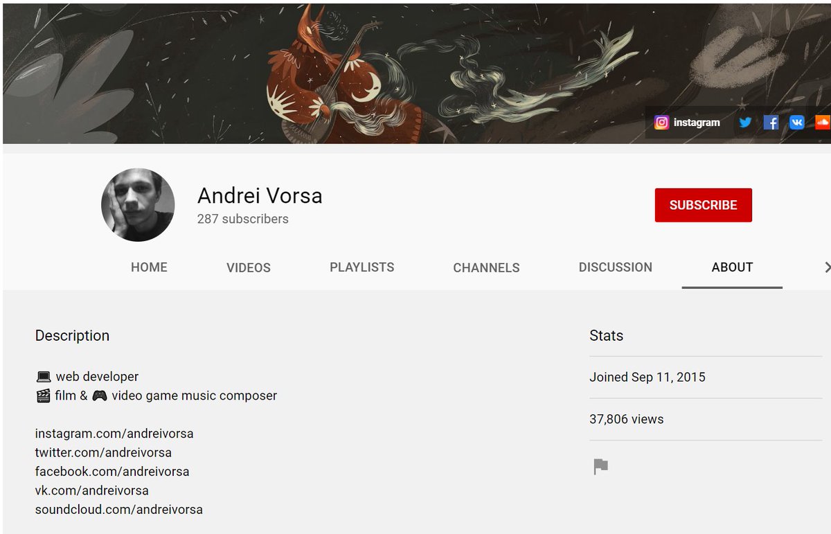 Andrei Vorsa @andreivorsa See Descriptions in pictures below (Alt text included)Youtube:  http://youtube.com/channel/UCvobCAnDviOsmigSl8MxdFg/aboutVK:  https://vk.com/andreivorsa&nbsp;Soundcloud:  https://soundcloud.com/andreivorsa&nbsp;