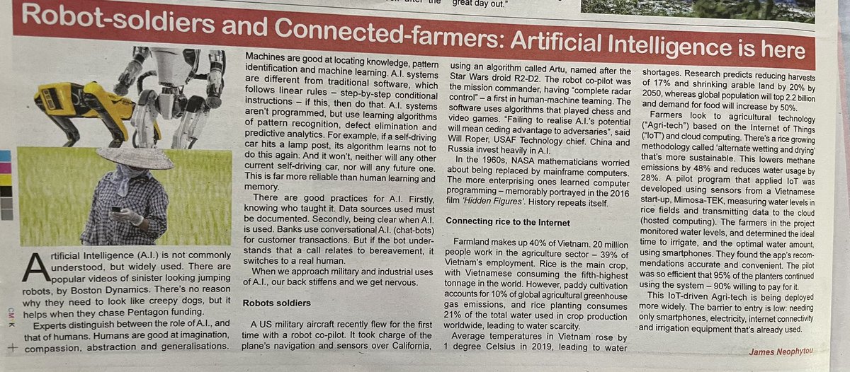 JamesNeophytou's tweet image. The rise of the machines. 

Today’s @Parikiaki 

#ArtificialIntelIigence