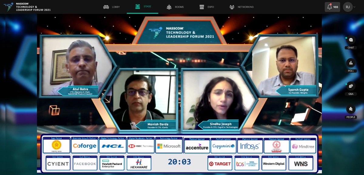 "Refine the product. Refine the positioning of the product &amp; then look at one single market &amp; then be ready for that market" <a href="/sindhutweet/">Sindhu Joseph</a> Founder &amp; CEO <a href="/cognicor/">cognicor</a> on 'Rise of a Product Nation' at #NTLF2021.
#NASSCOM_TLF