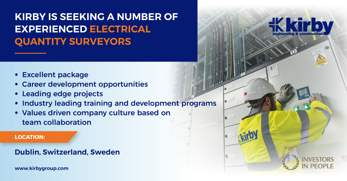Are you looking for a new career opportunity? We are currently recruiting for Electrical QS positions in Ireland, Sweden and Switzerland. 

Apply today: careers.kirbygroup.com/vacancies/ 

#recruitment #career #opportunity