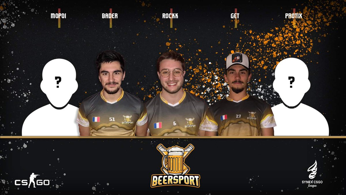 BeerSport1's tweet photo. Ce weekend se jouera le titre de la première saison de la @CsgoSynex 
Retrouvez nos poulains vendredi 21h30 contre la @VirtualSyndrom  pour la demi-finale
⚔🍺🏆 https://t.co/Q3meKAJ2KP