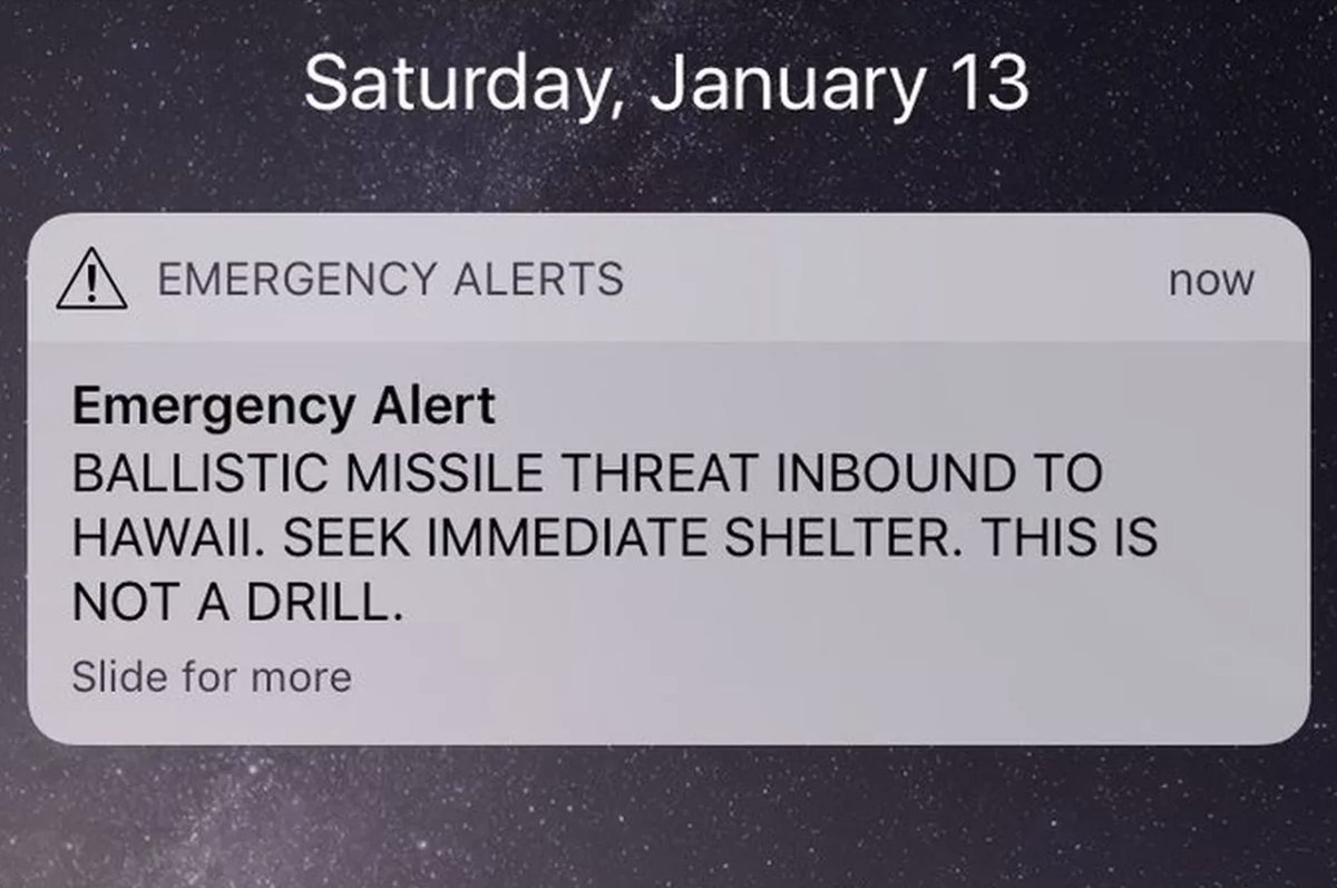 You may remember a similar case in Hawaii a few years ago when this warning was sent to *everyone* in the state: https://en.wikipedia.org/wiki/2018_Hawaii_false_missile_alert