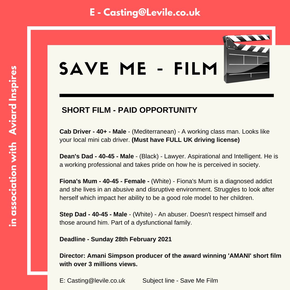 LevileUK's tweet image. CASTING CALL ‼️‼️