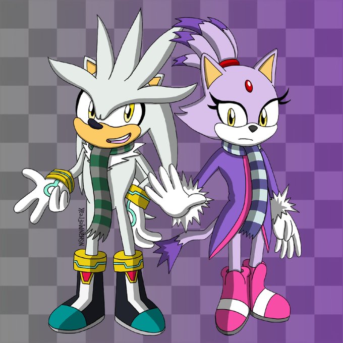 Sliver and Blaze. #sonicart. #sonicthehedgehog. #crossover. #sliver. #anime...