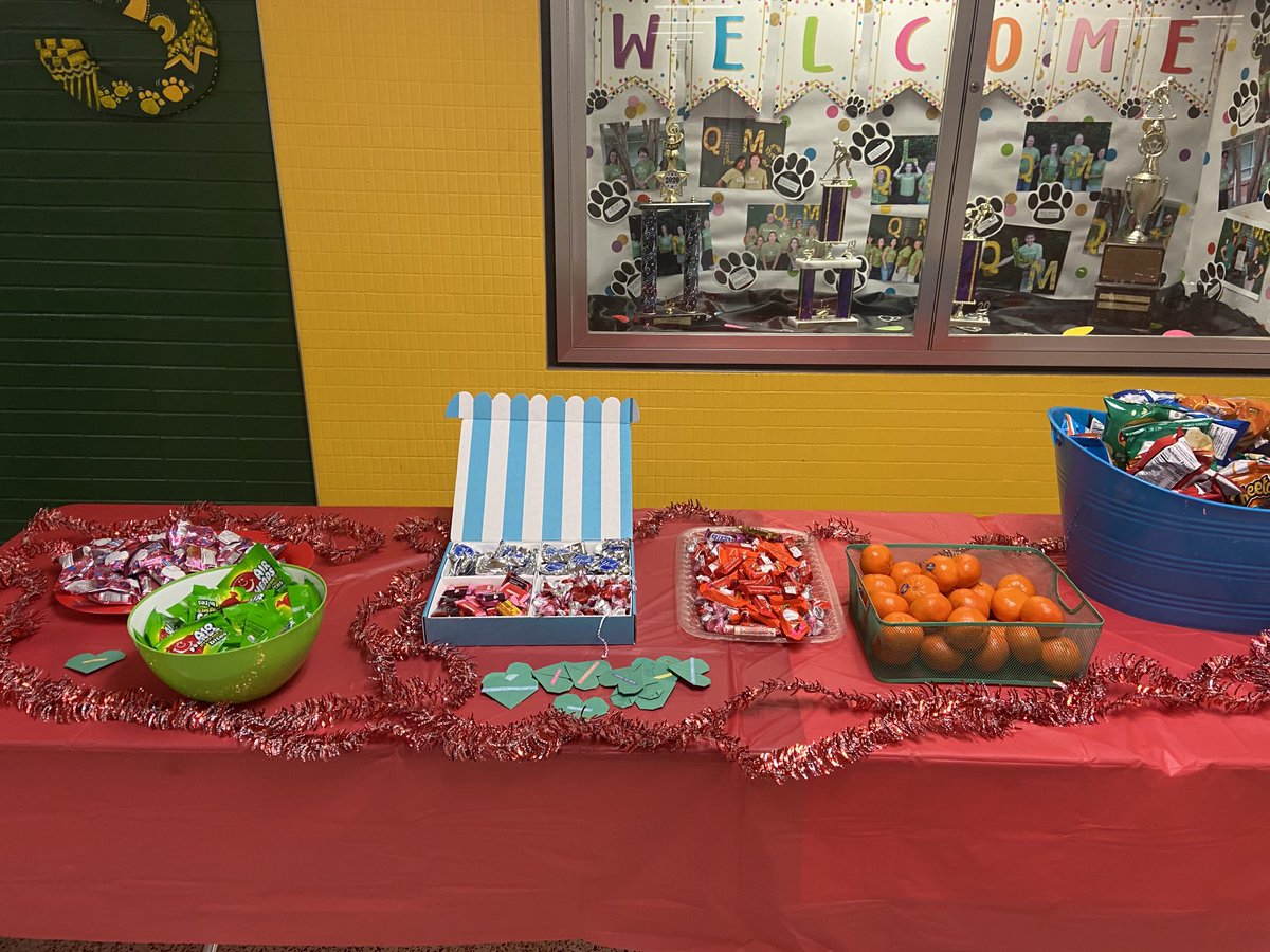 JGoodwin09's tweet image. We ❤️ our Panthers!!  Round two of our Valentine Snack Bar!! 💚🐾 #spicychips #sourcandy ⁦@hjstarky⁩