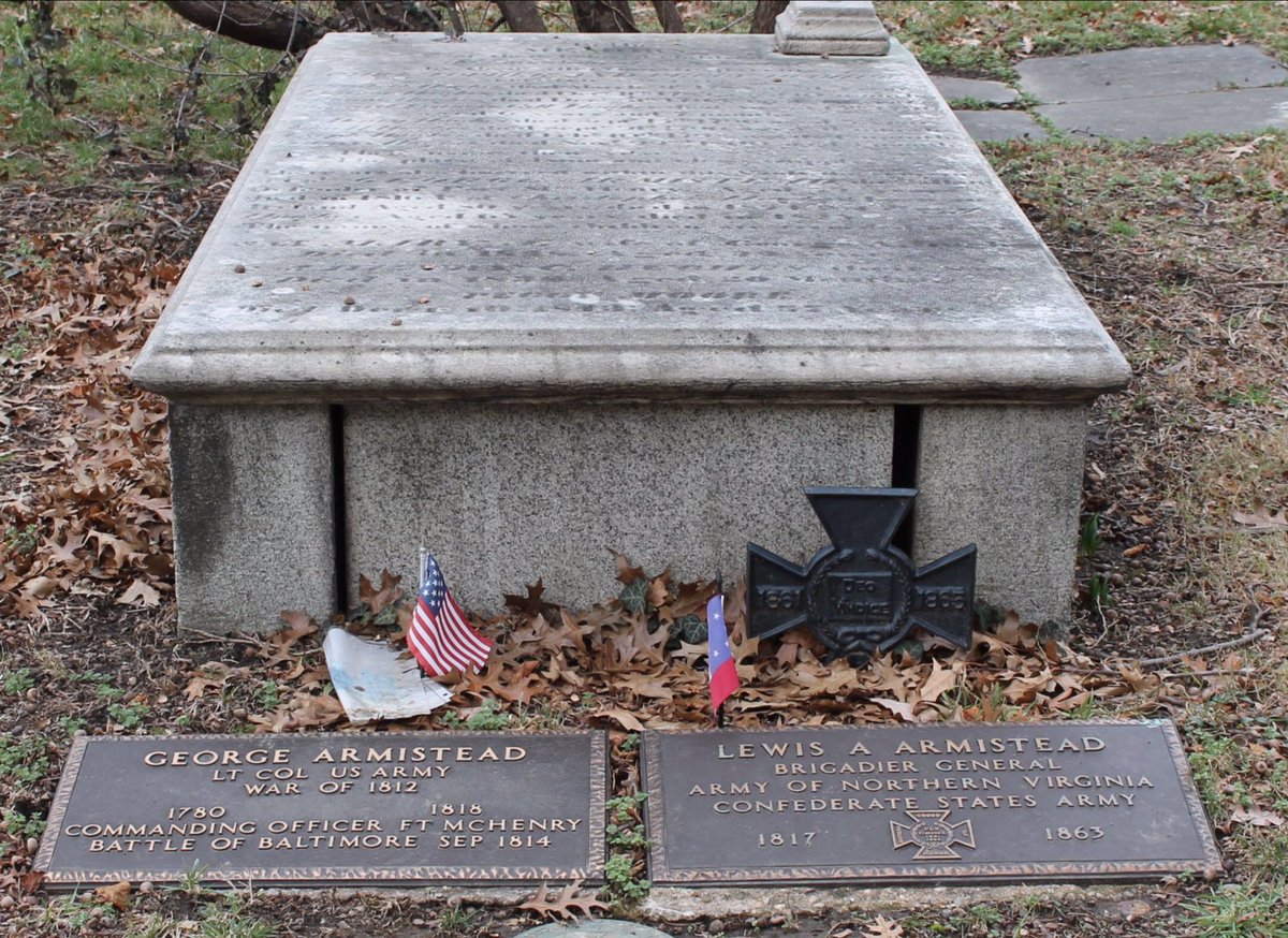 Armistead’s body’s was taken to  @BaltimoreMD , and buried next to his famous uncle, George Armistead, in the city’s Old St. Paul’s Cemetery.