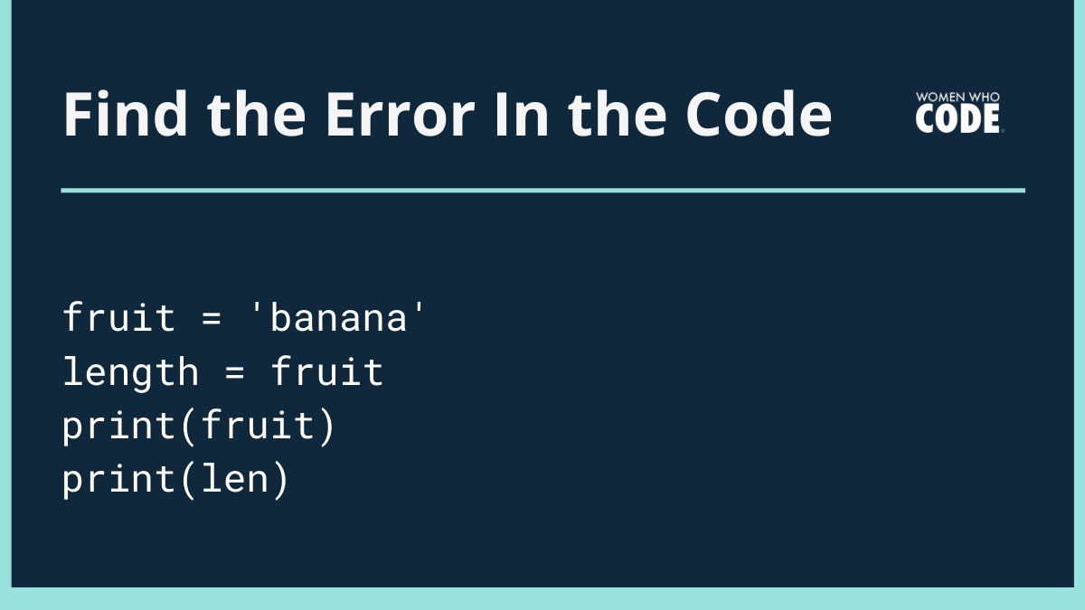 WomenWhoCode's tweet photo. 🤔Can you find the error in the #code? Comment you answer! https://t.co/CSYAvZgBxH
