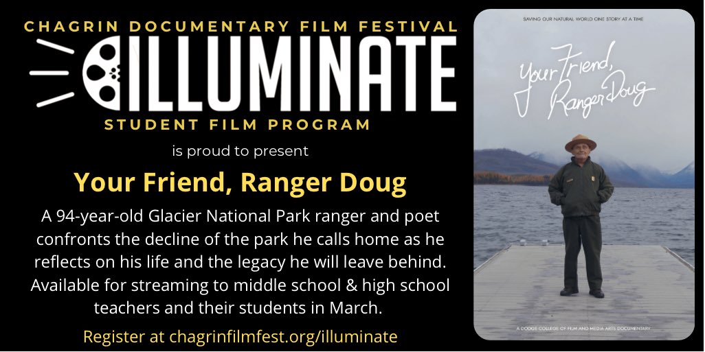 illuminatecdff's tweet photo. YOUR FRIEND, RANGER DOUG: One of the amazing documentaries available in March to middle and high school teachers and their students. For info about all Illuminate docs and to register visit https://t.co/7F2FBoWpZu #documentary #illuminate https://t.co/S6bQDH6RXH