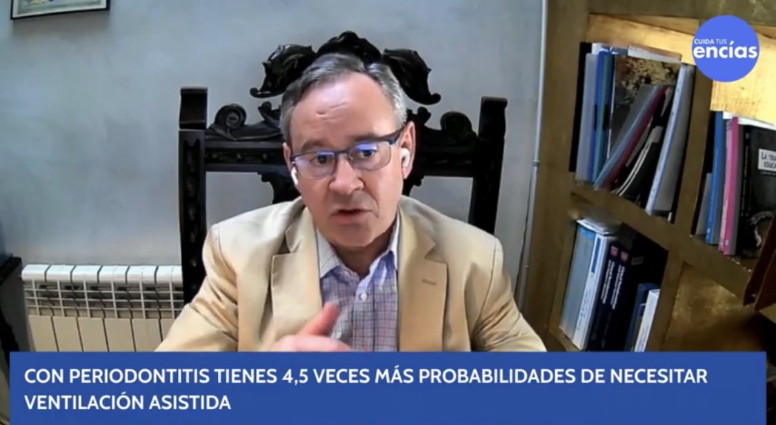 “Los pacientes con periodontitis tienen 4,5 más posibilidades de necesitar ventilación asistida en caso de contraer COVID-19” Mariano Sanz en vivo habla del  informe periodontitis-COVID. Descubre cómo la Periodoncia puede salvar tu vida en el canal de YouTube de <a href="/cuidatusencias/">cuidatusencias</a>