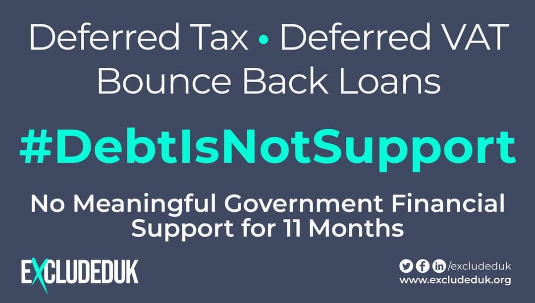Any time I hear that ‘support has been provided’ for the #excludedUK already, I want to scream. How can you consider putting already struggling people further into debt any kind of meaningful support <a href="/RishiSunak/">Rishi Sunak</a> <a href="/Jesse_Norman/">Jesse Norman</a>? #ParityNotCharity