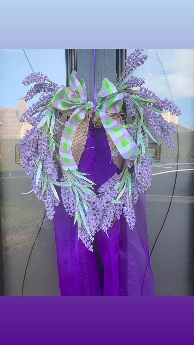 biddysgoodluck's tweet photo. #DIY day , IS this your colour, 💜💜💜  wreath @dunnesstores  I just added a bigger bow &amp;  organza to give it bulk!! &amp; a little horse shoe for Luck☘️, add colour it’s good for you!! Decorate for communions, conformations, weddings #getmaking #getcrafting https://t.co/hlp3MLt3ZS