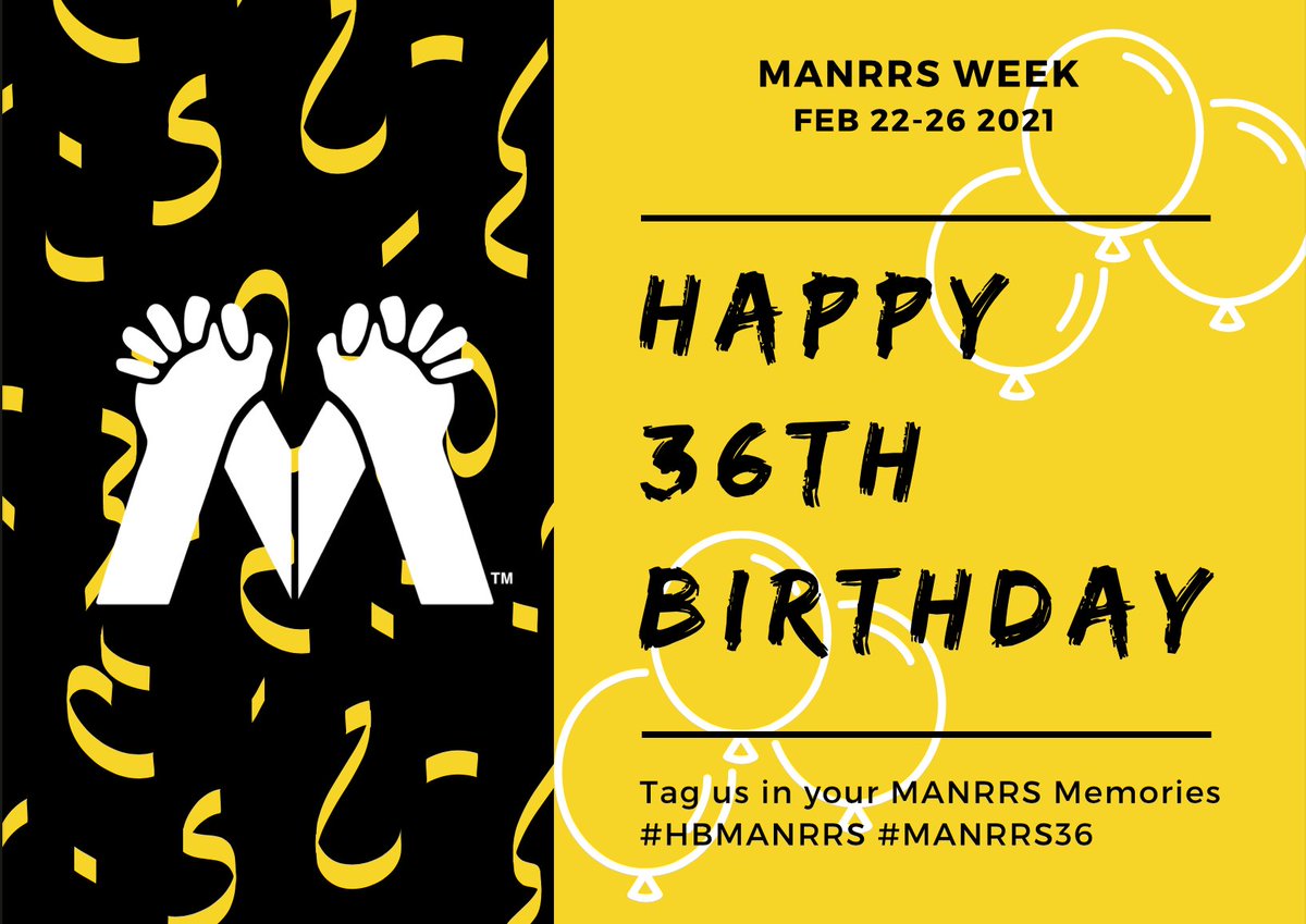 NationalMANRRS's tweet photo. Join MANRRS for our 36th birthday celebration with a full week of activities for MANRRS Week February 22nd - 26th!
#MANRRS #MANRRSWeek #WeAreMANRRS #HBMANRRS https://t.co/XoZddVBdsk