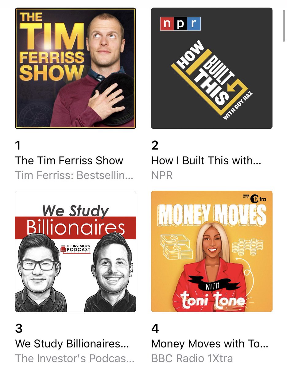t0nit0ne's tweet photo. Wow #MoneyMovesPodcast is number FOUR on @ApplePodcasts’ business chart! 🥺❤️ Thank you to everyone who is listening to it! https://t.co/XfU6nZAHyY