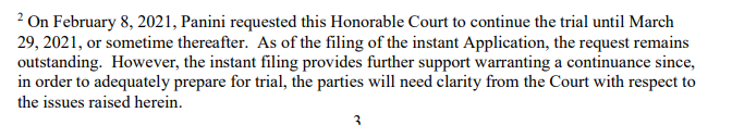 Also, judges hate it when they're told "Hey judge...there's like a motion already pending that if you look at, we win...so...like...you know...hurry up and rule."Yeah...Panini's footnote 2 tries to say that as delicately as possible.