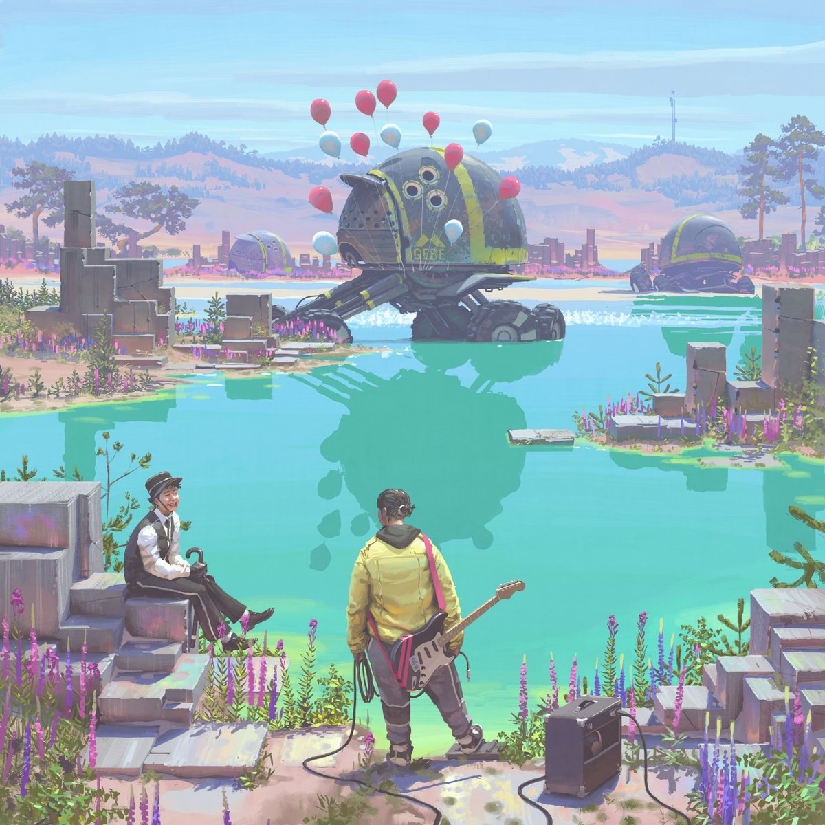 For this reason it feels like a book finely attuned to an era. It is of no surprise that it grew, like a parasite, out of the now shelved "Creatures Of The Fourth Quadrant" an optimistic looking project which Simon shared the image below from on his site.