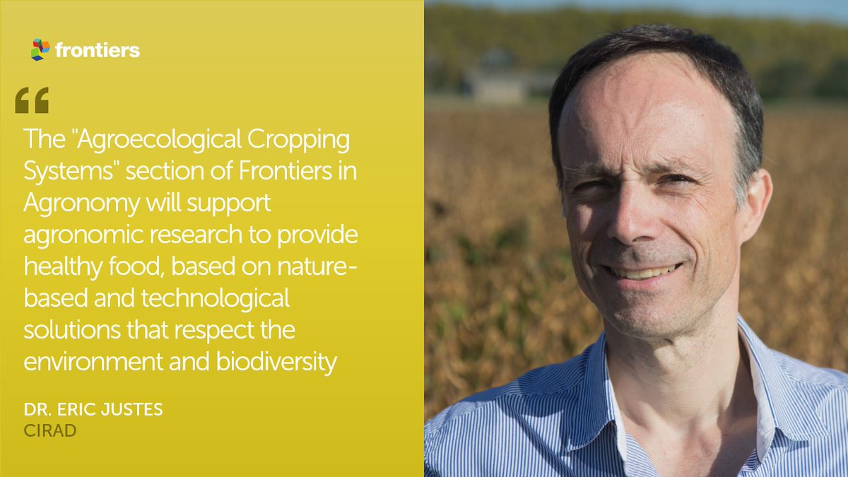 FrontAgro's tweet image. We are delighted to announce the launch of a new section in @FrontAgro: Agroecological Cropping Systems

Led by @EricJustes, this section invites high-quality research on #agroecology and the management of innovative and #sustainable #croppingsystems

➡️fro.ntiers.in/acs