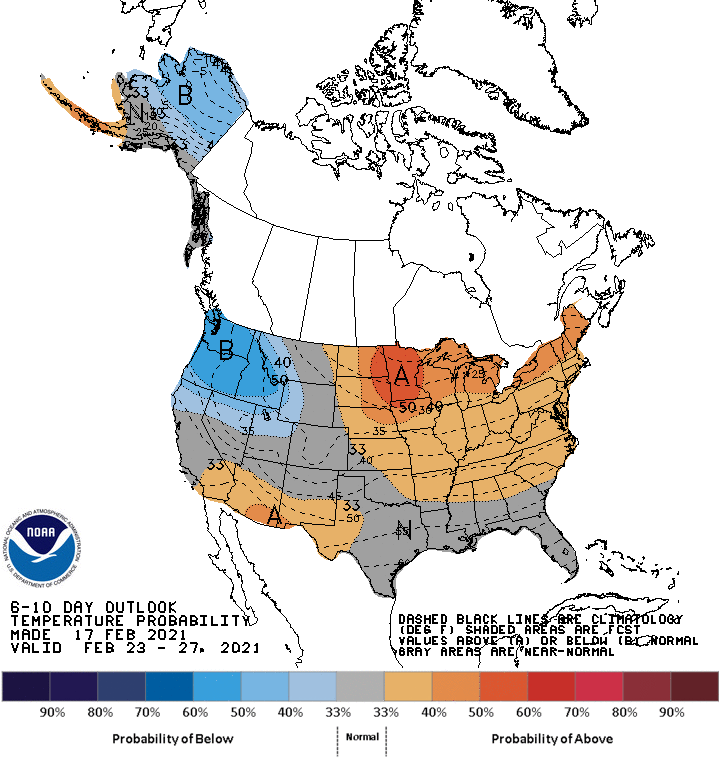 Really good news and not as good news in next week's forecast by @NOAA’s @NWSCPC. A warm-up is coming as temps return to normal or above normal for much of the USA. But a more typical La Nina pattern returns bringing drier air from CA to the East Coast. cpc.ncep.noaa.gov