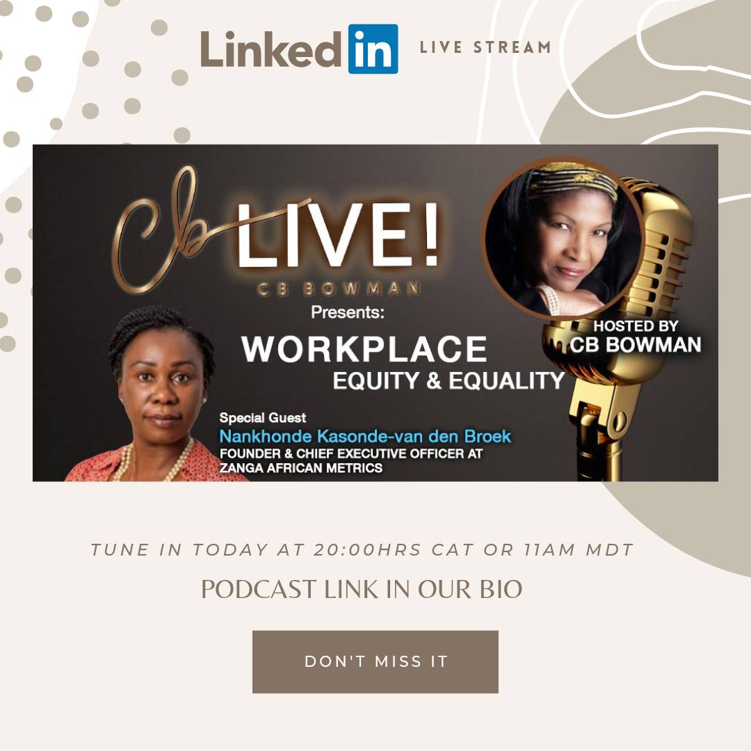 🔊Catch our Khonde founder as the guest speaker for the CB Bowman live podcast🔊. It will be live at 20.00hrs this evening on Twitter, YouTube and LinkedIn live on the handles for CB Bowman live.🤩

Watch live by using these LinkedIn hashtags #CBBowmanLIVE or #linkedinlive