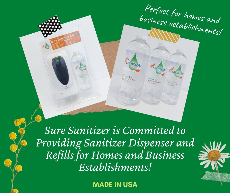 SureSanitizer's tweet photo. Perfect for homes and business establishments! Made in USA!
#sanitizerdispenser #healthiswealth #touchfree #automatic #suresanitizer #madeinusa #suresanitizerkit https://t.co/nI5963DE21