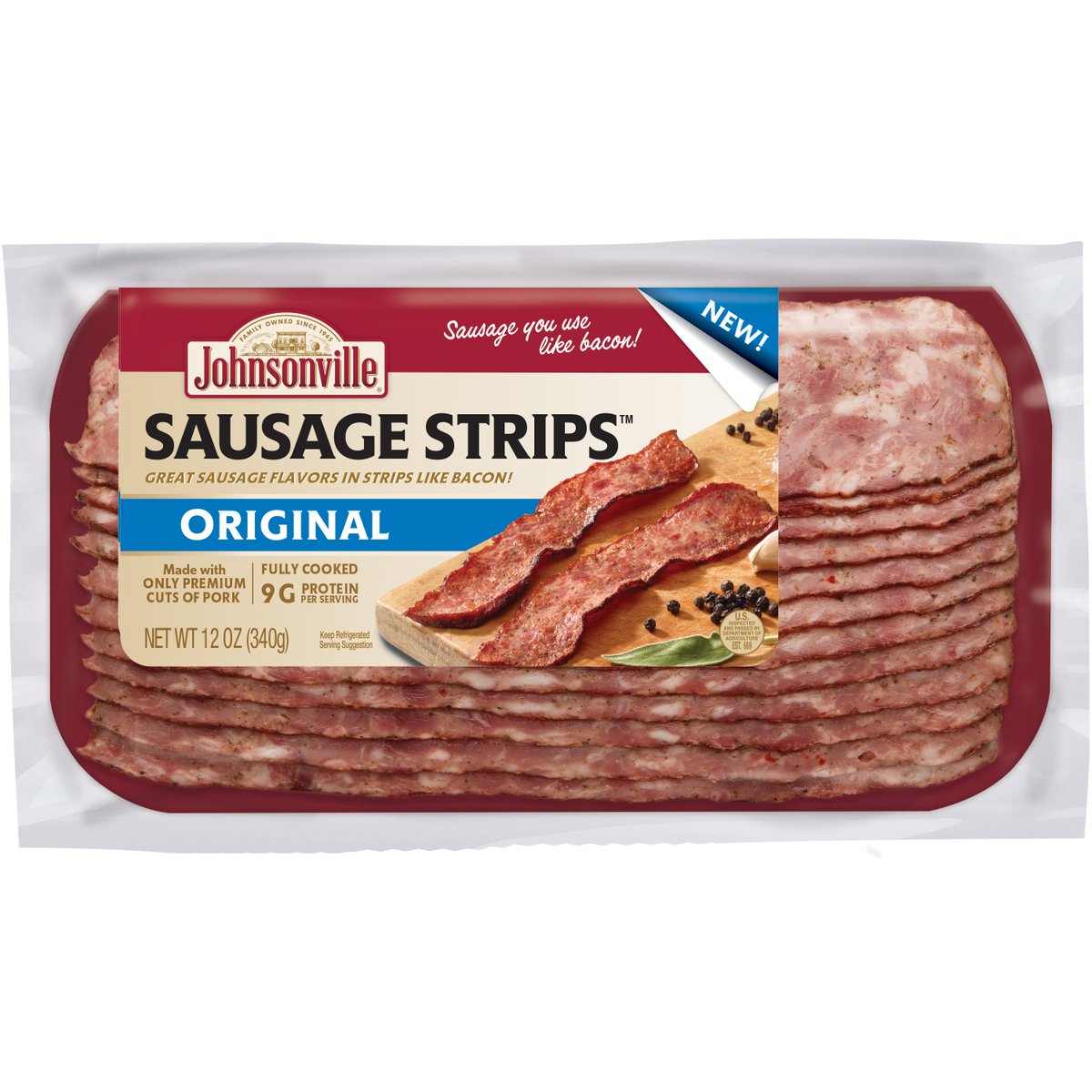 Johnsonville's tweet photo. @ketokiki Or, the best of both worlds. Sausage. That looks &amp; cooks like bacon. #SausageStrips #BreakfastGameChanger 😋 https://t.co/LJHyChQ9pL