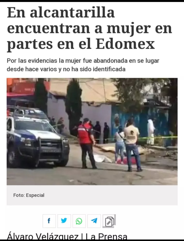 NAUCALPAN, Mex., 17 de Febrero.- Dentro de una alcantarilla en calles de este municipio fue encontrado está tarde el cadáver cortado en cachitos de una mujer.
Por la forma en que se encontró el cuerpo y la descomposición no se pudo determinar con exactitud la media filiación.