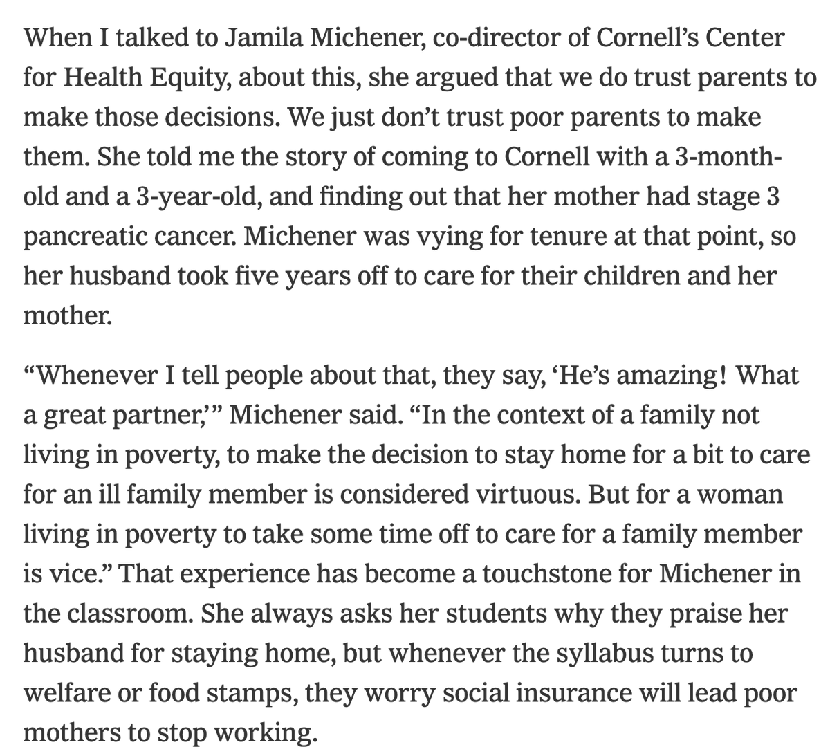 In other contexts, and particularly other social strata, we understand and honor this. It's only with the poor that we don't. I love this point and story by  @povertyscholar: