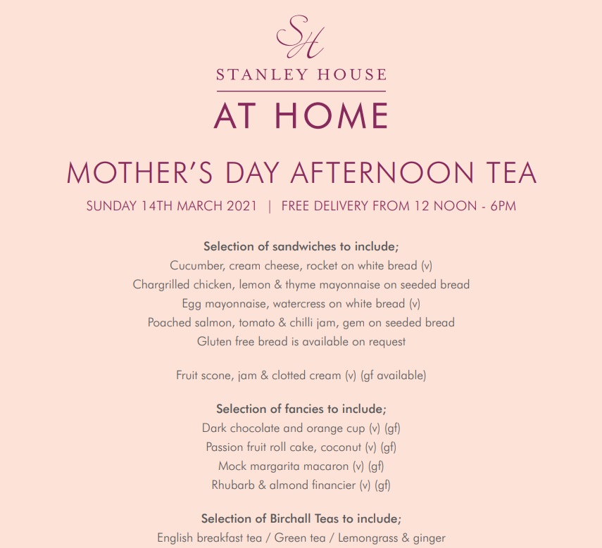 🍰 Spoil the women in your life this #MothersDay with our sumptuous #afternoontea.

We've paired our medley of sweet delicacies &amp; savoury finger food with a selection of teas for you to enjoy in the comfort of your home from just £16.50 per person.

Call 01254 769200 to pre-order