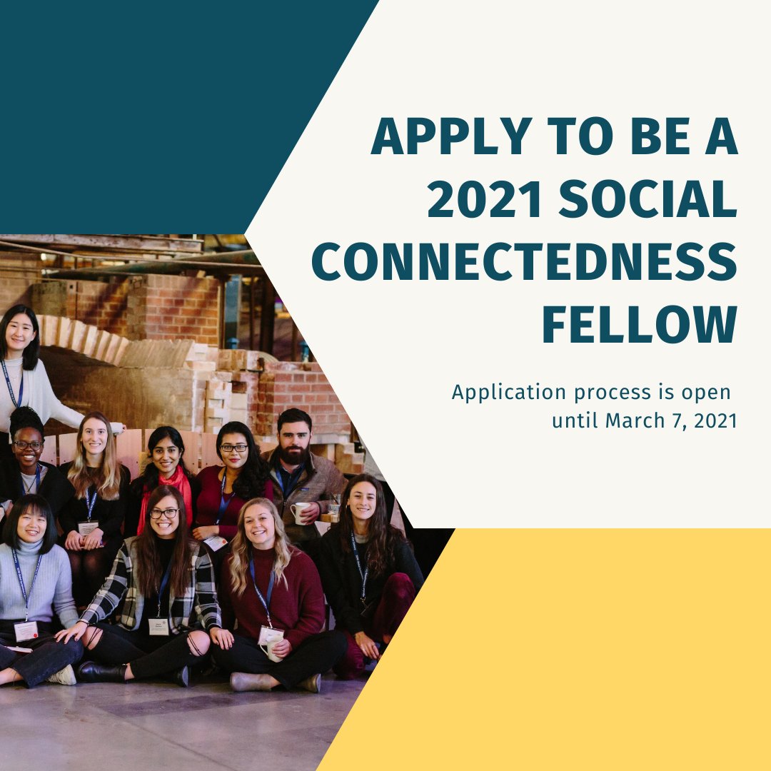 BelongingForum's tweet photo. We’re thrilled to officially be accepting applications for our 2021 Social Connectedness Fellowship!

For those current post-secondary students or recent grads interested, please visit https://t.co/wOyWLRYYXd for more information &amp; to apply. 

#SocialConnectedness https://t.co/fgLvMskQ1O