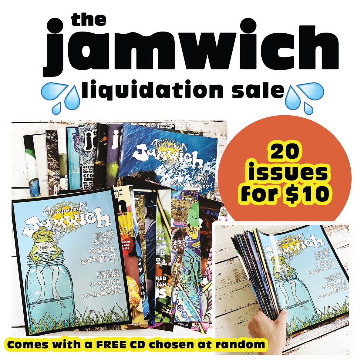 We are downsizing and getting rid of our stock of Jamwiches for an extremely low price! Get a stack of 20 for $10 and we will include a free CD. thejamwich.com/product/jamwic…