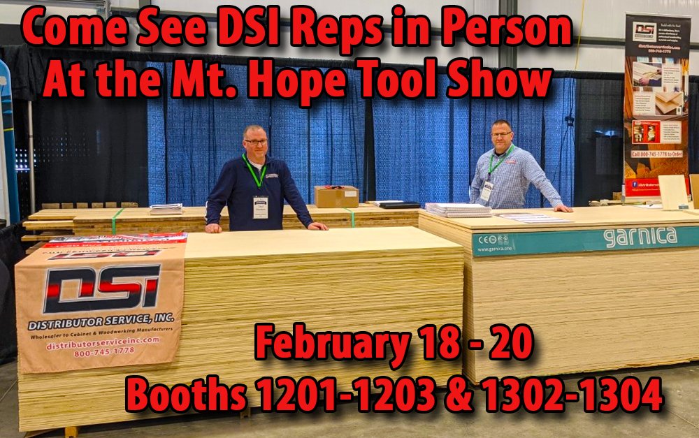 dsi_service's tweet image. DSI &amp;amp; M.L. Campbell Reps are manning the booth at the Mount Hope Tool Show in Millersburg, Ohio Thursday, February 18 - 20. Stop by booths 1201-1203 &amp;amp; 1302-1304 to see the latest wood finishes, panel products and more! Visit shop.distributorserviceinc.com  #MtHopeToolShow #MLCampbell