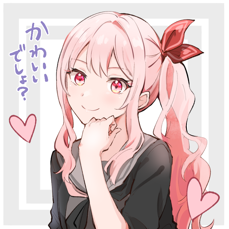 1girl one eye closed solo tongue twintails tongue out pink hair  illustration images