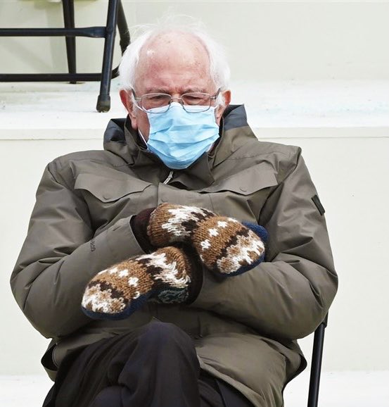 DerekCressman's tweet photo. Bernie watching Ted Cruz abandon blacked out Texas  for Mexican Cancun after deriding common sense electric infrastructure investments (AKA the Green New Deal)  as socialism. https://t.co/kMj5kt32lg
