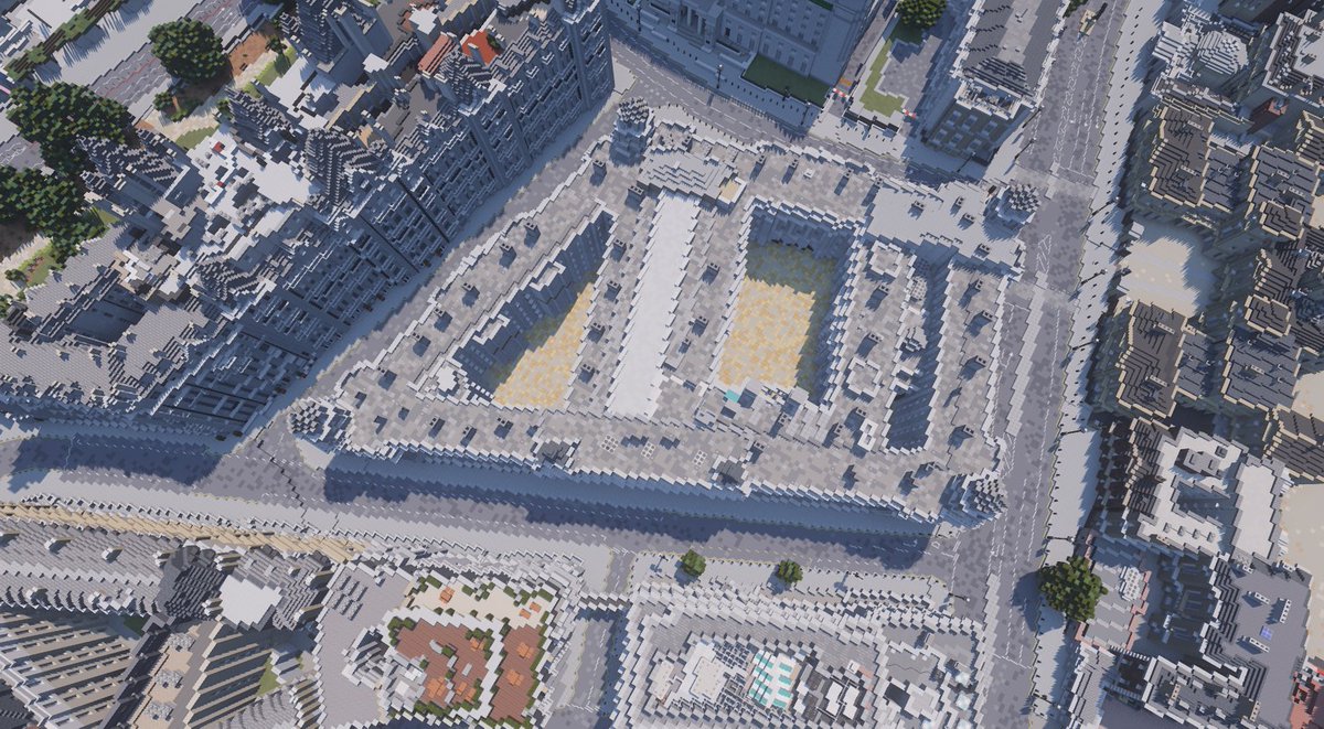 _London_Project's tweet image. #OldWarOffices #Westminster in #Minecraft. That completes our main Westminster block with the exception of a few buildings being done on the edges of the zone.