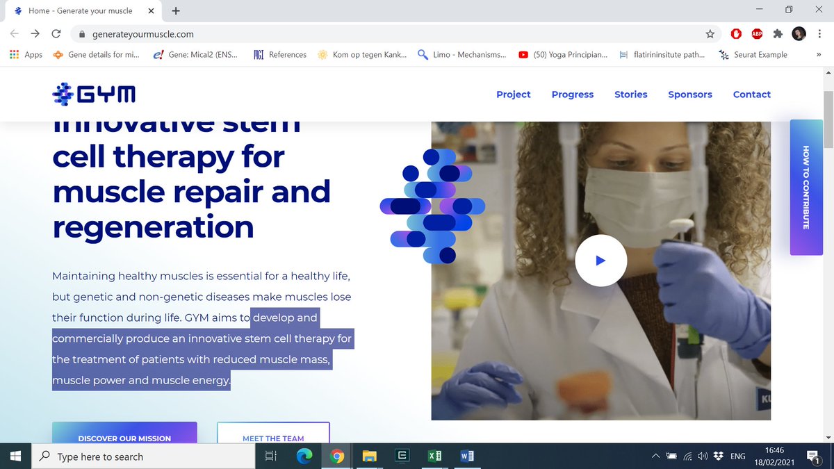 Happy to share the new GYM website, part of #InterregEurope. We will contribute to develop and commercially produce an innovative #stemcell #therapy for the treatment of patients with reduced #muscle mass, power and energy.
generateyourmuscle.com 
@EnricoPozzoMD 
<a href="/NefeleG/">Nefele Giarratana</a>