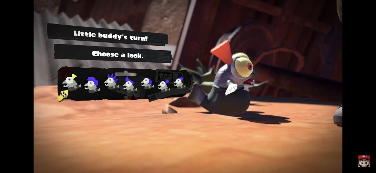 AND here is your little buddy, a salmon who most likely is a companion to the main inklings, nothing is really shown of themonly customization is the hair