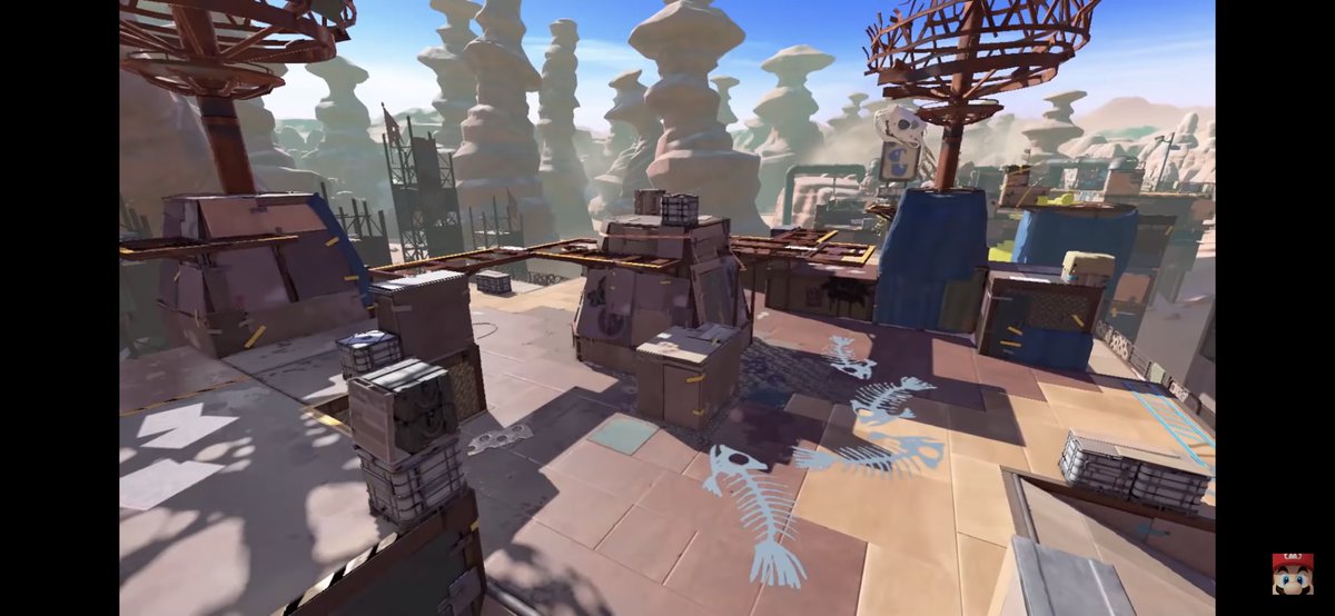 heres a bit more of the map, an arrowspray and a blasterthis still follows the traditional mirrored map style that was put in place in the original game