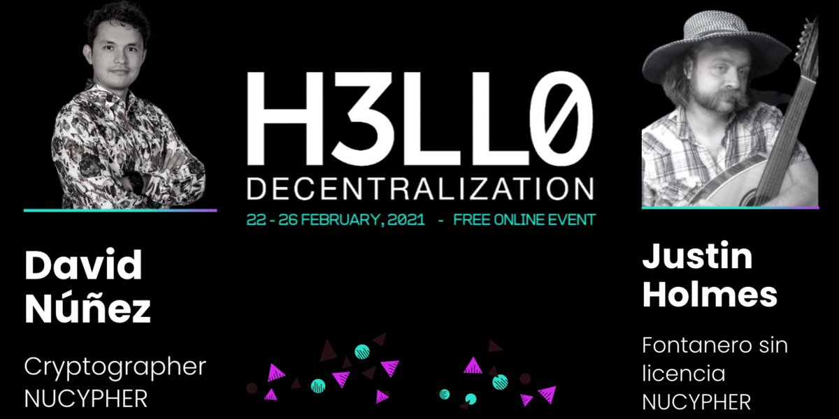 buildwithtaco's tweet photo. Next week #HelloDC21 kicks off 🙌
We’ll be presenting twice on Monday, Feb 22.
▪️Sharing #encrypted secrets with #NuCypher with @david__nunez, 8:00pm - 8:30pm CET
▪️30 minutes of music with @PintSzPorcupine, 9:00pm - 9:30pm CET
Register here: https://t.co/c27ZasZpL4 https://t.co/FXHyPqwQRB
