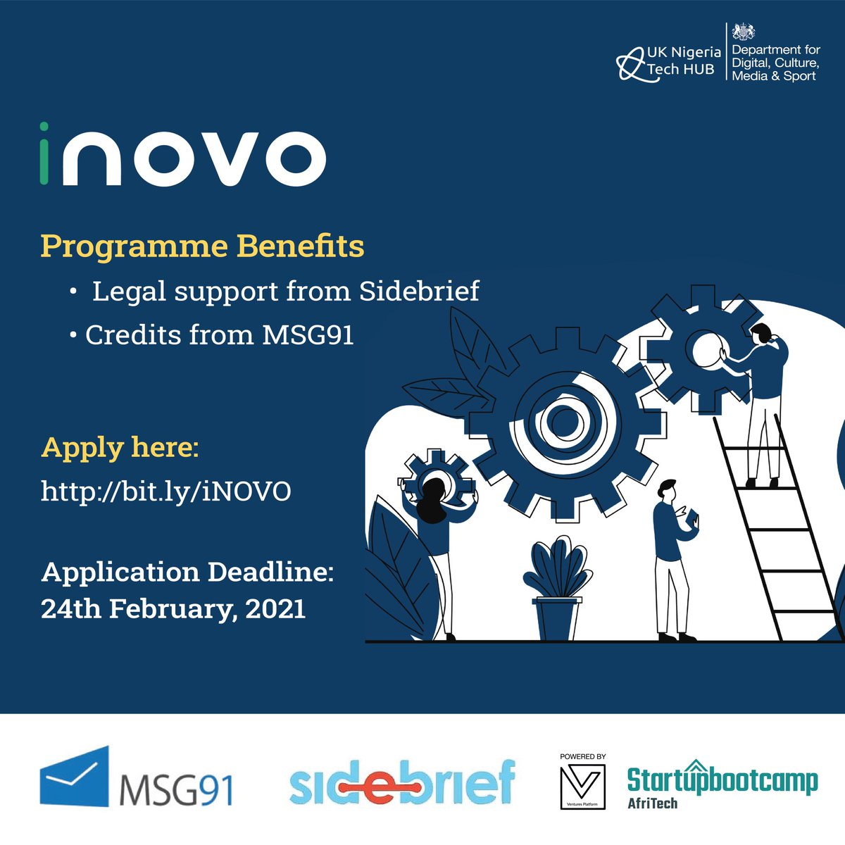 Are you a Nigerian based startup with innovative and out of the box ideas ?

Then you should apply for iNOVO by UK-Nigeria Tech Hub Powered by Ventures Platform and Startupbootcamp AfriTech.

1/4