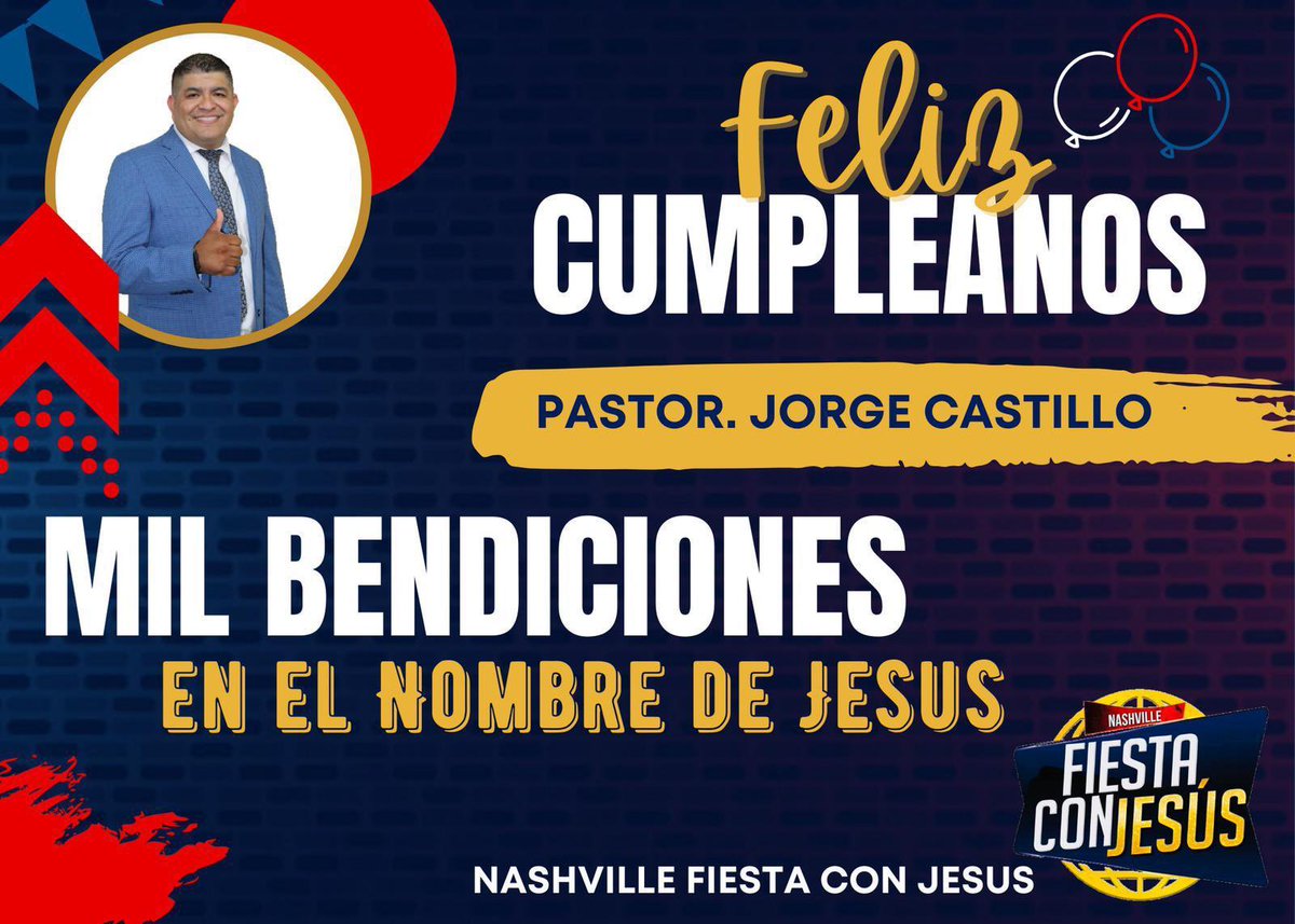 FiestaTennessee's tweet photo. Queremos Felicitar a nuestro Pastor. hoy su día que reciba mil Bendiciones En El Nombre de JESÚS. FELICIDADES https://t.co/wdyEo3U7Ja