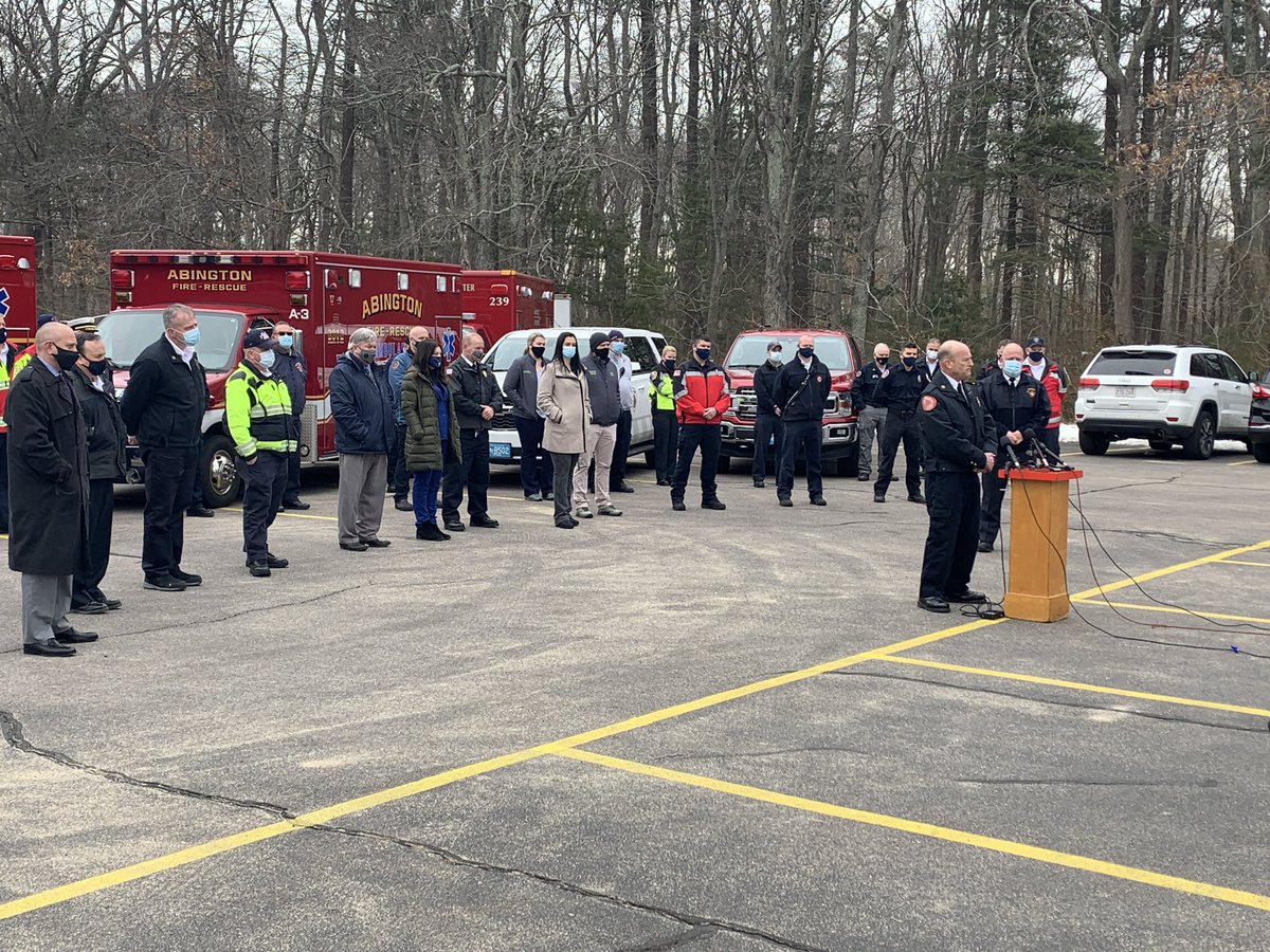 Here in Whitman with public safety and public health representatives from across Norfolk and Plymouth counties, speaking on the need for municipally-run COVID vaccine sites. <a href="/WhitmanFire/">Whitman Fire-Rescue</a>, <a href="/HanoverFire/">Hanover Fire Department</a>, <a href="/AbingtonFDPIO/">Abington Fire PIO</a>, <a href="/WH_Super/">Jeff Szymaniak</a>, <a href="/Brady_Works/">Senator Mike Brady</a>, <a href="/RepASullivan/">Alyson Sullivan-Almeida</a>, <a href="/GuilfoilPR/">John Guilfoil PR</a>