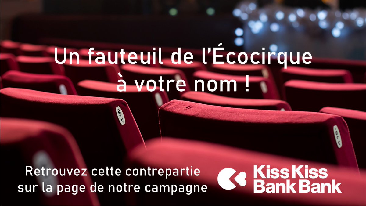 Vous avez toujours rêvé d'avoir un fauteuil à votre nom dans une salle de spectacle ? C'est possible à l'Écocirque ! 
Parrainez un de nos fauteuils et nous y inscrirons votre nom ! 
Rendez-vous ici : kisskissbankbank.com/fr/projects/so…